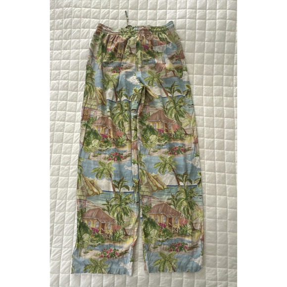 DUVIN Womens Pants XL Colorful Tropical Graphic Wide Leg Beach Bohemian Summer - Picture 4 of 13